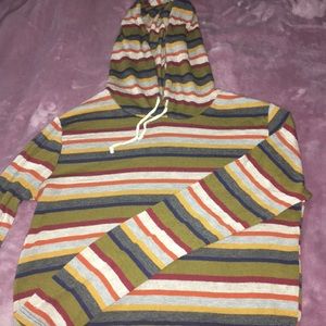 Striped cropped hoodie